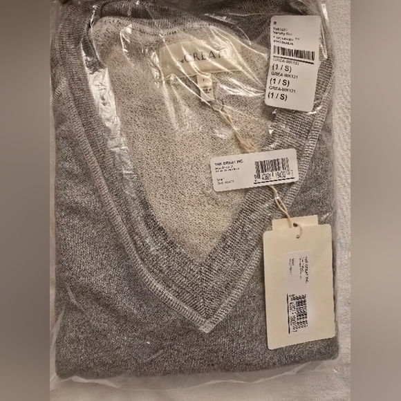 Gray V-Neck Lounge Sweatshirt - Picture 5 of 7